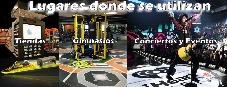 Lugares donde se utilizan los Pisos Gráficos en ACPI | AC Plastic Innovations: Tiendas, Gimnasios, Conciertos y Eventos, 